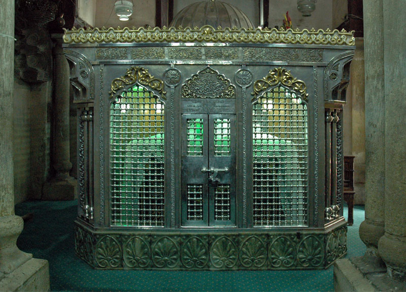 The gilded enclosure around Ruqayyah’s tomb.